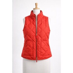 J.Crew Women's Excursion Quilted Puffer Ski Vest Size S Coral Down Zip Front